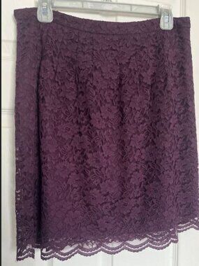 LOFT Purple Haze Royal Purple Lace Skirt Old Money Whimsygoth Grunge